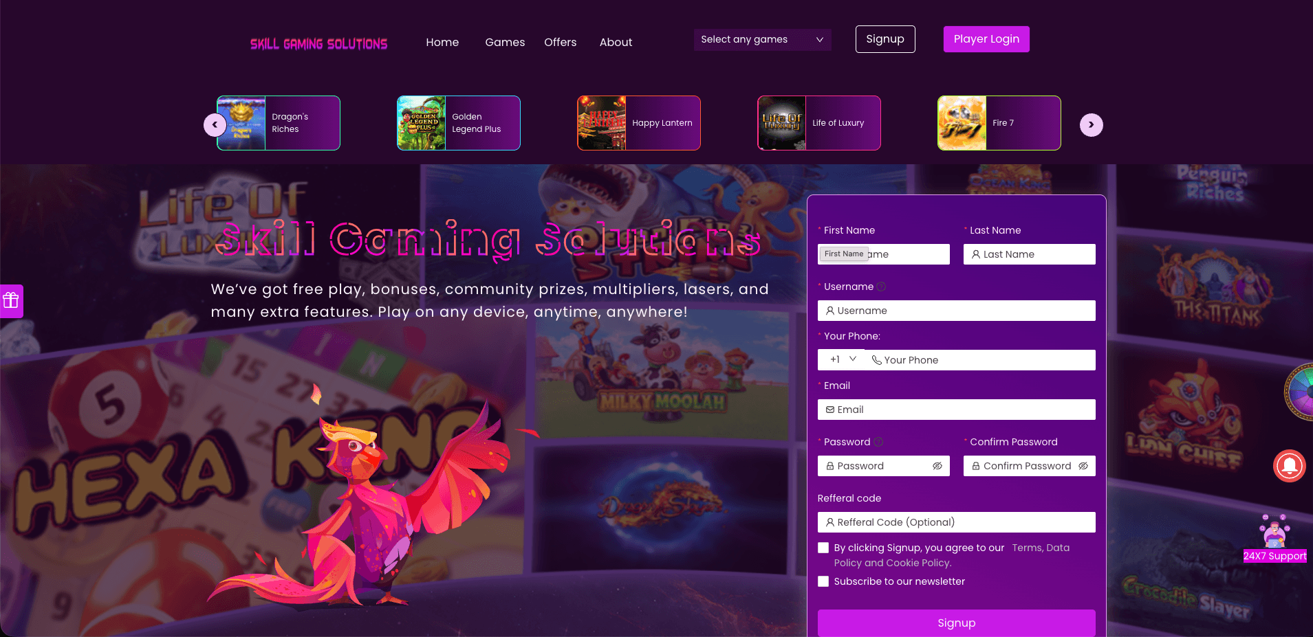Skill Gaming Solutions project preview